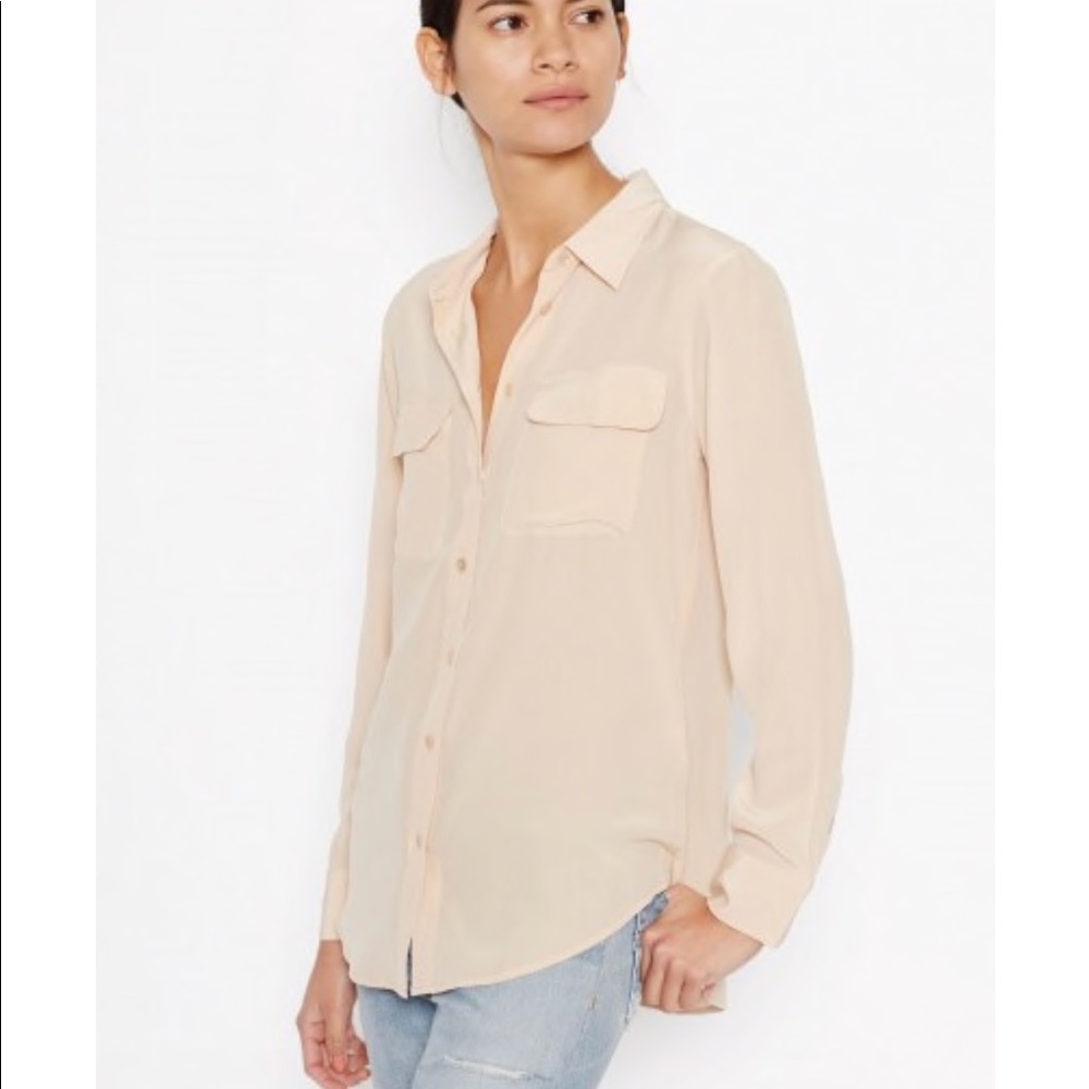 • Equipment • Signature Button Down Shirt Silk, pale pink size medium